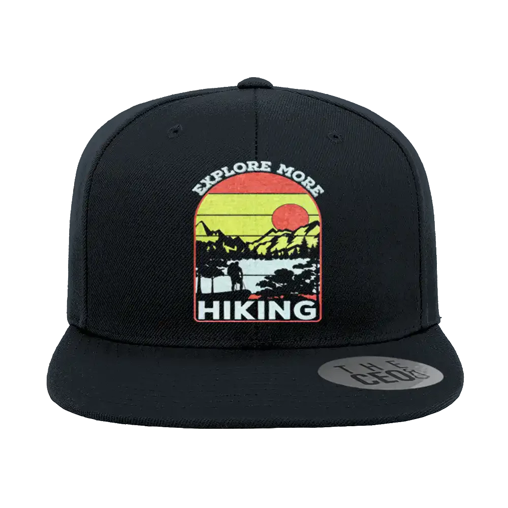 Explore More Hiking Embroidered Flat Bill Cap